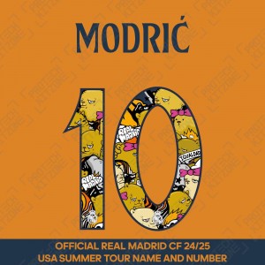 Modric 10 (Official Real Madrid CF 2024/25 US Summer Tour Name and Numbering) 