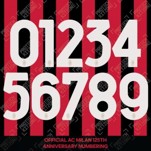Official AC Milan 125th Anniversary Numbering)