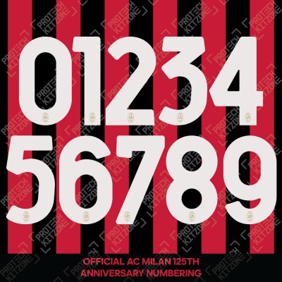 Official AC Milan 125th Anniversary Numbering)