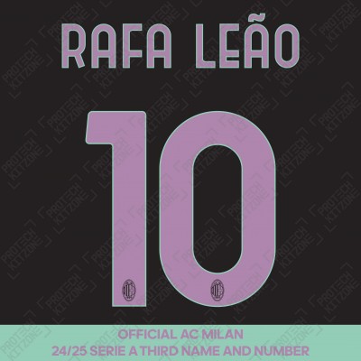 Rafa Leão 10 (Official AC Milan 2024/25 Third Serie A Name and Numbering)
