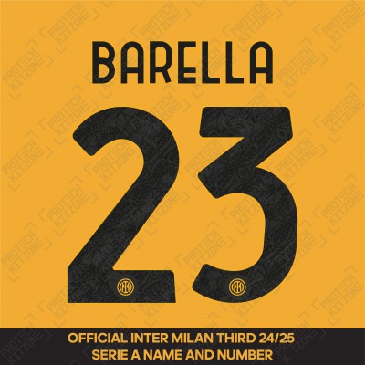 Barella 23 - Official Inter Milan 2024/25 Third Name and Numbering 