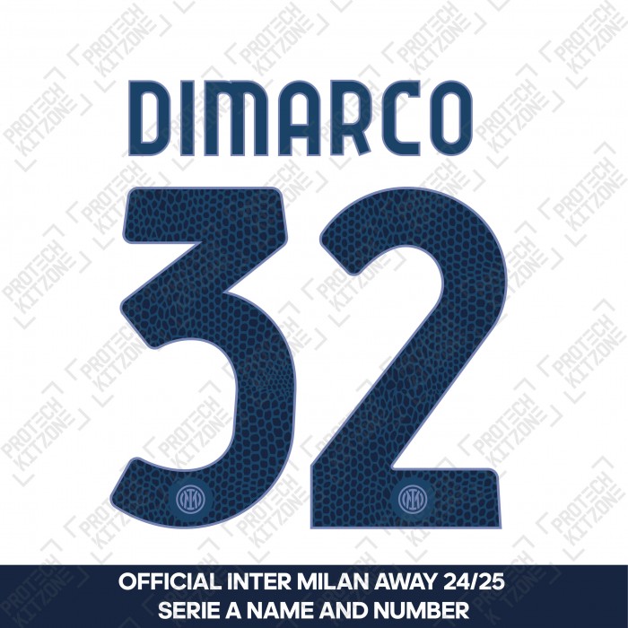 Dimarco 32 - Official Inter Milan 2024/25 Away Name and Numbering 