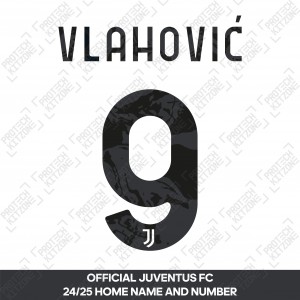 Vlahović 9 (Official Juventus 2024/25 Home/Away Name and Numbering)