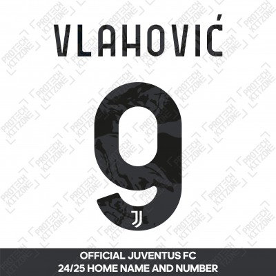 Vlahović 9 (Official Juventus 2024/25 Home/Away Name and Numbering)