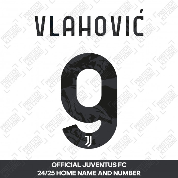 Vlahović 9 (Official Juventus 2024/25 Home/Away Name and Numbering)