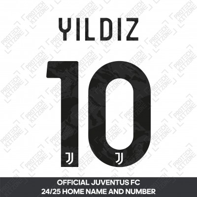 Yildiz 10 (Official Juventus 2024/25 Home/Away Name and Numbering)