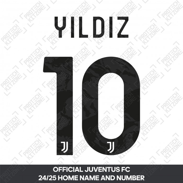 Yildiz 10 (Official Juventus 2024/25 Home/Away Name and Numbering)