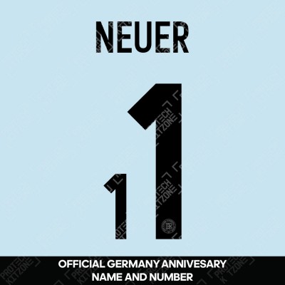 Neuer 1 - Official Germany Anniversary Goalkeeper Name and Numbering
