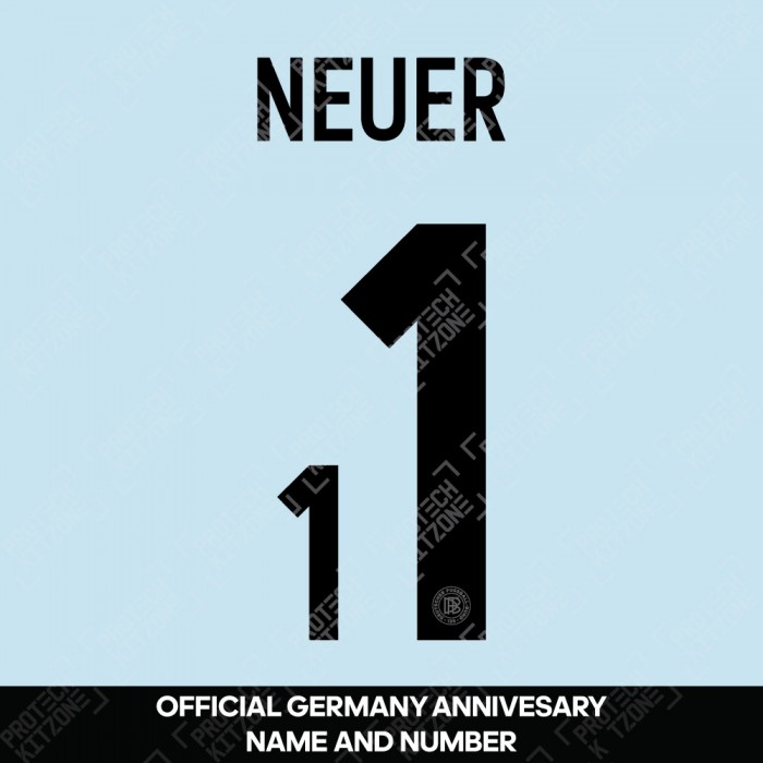 Neuer 1 - Official Germany Anniversary Goalkeeper Name and Numbering