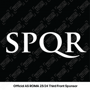 SPQR - White (Official AS Roma 2023/24 3RD KIT Shirt Front Sponsor) 