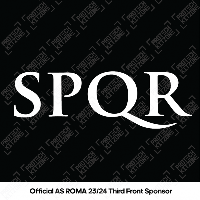 SPQR - White (Official AS Roma 2023/24 3RD KIT Shirt Front Sponsor) 