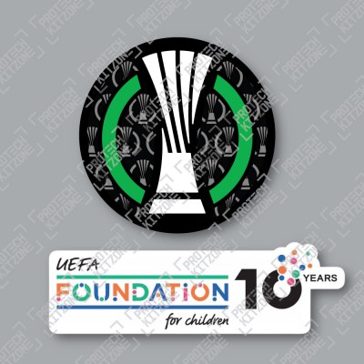 Official Sporting iD UEFA Europa Conference League + UEFA Foundation 10yr Anniversary Badge Set