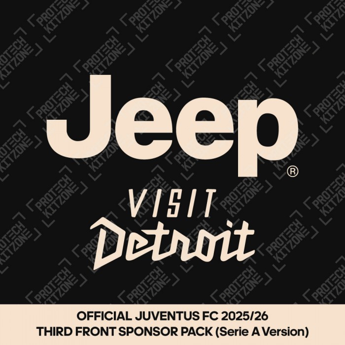 Jeep + Visit Detroit (Official Juventus FC 2025/26 Third Front Sponsor Pack) 