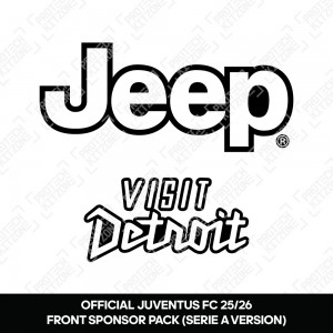 Jeep + Visit Detroit (Official Juventus FC 2025/26 Home Front Sponsor Pack) 