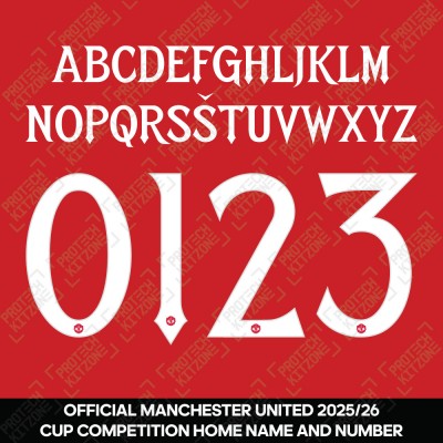 [Loose Letter / Number] Official Manchester United 25/26 Home Name and Numbering