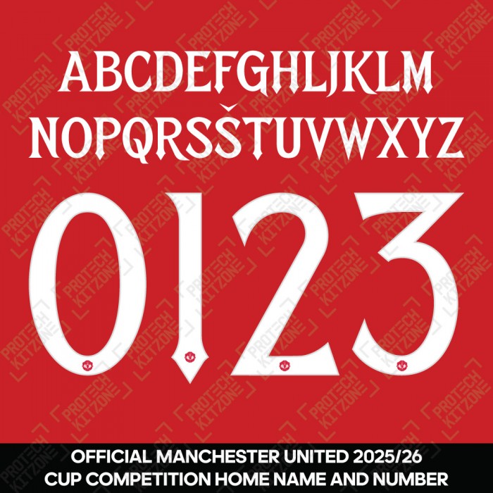 [Loose Letter / Number] Official Manchester United 25/26 Home Name and Numbering