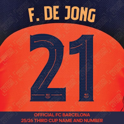 F. De Jong 21 (Official FC Barcelona 2025/26 Third Name & Numbering - Cup / Play Version) 