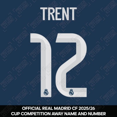 Trent 12 (Official Real Madrid CF 2025/26 Away Cup Competition Name and Numbering)