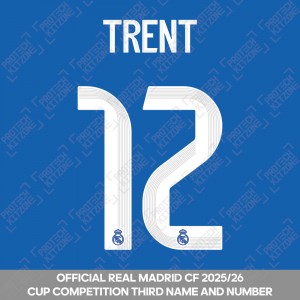 Trent 12 (Official Real Madrid CF 2025/26 Third Cup Competition Name and Numbering)