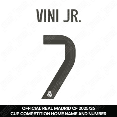 Vini Jr. 7 (Official Real Madrid CF 2025/26 Home Cup Competition Name and Numbering)