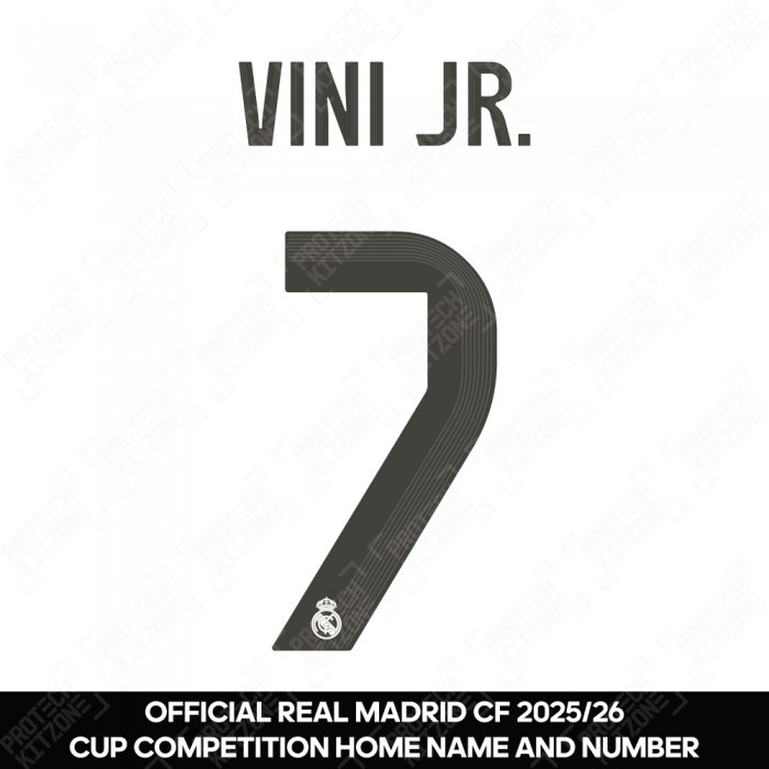 Vini Jr. 7 (Official Real Madrid CF 2025/26 Home Cup Competition Name and Numbering)
