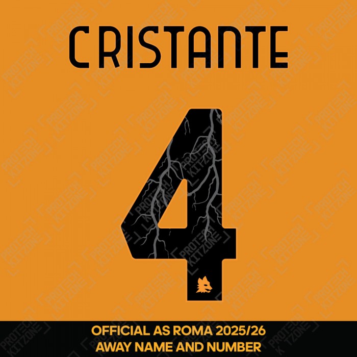 Cristante 4 - (Official AS Roma FC 2025/26 Away Name and Numbering)