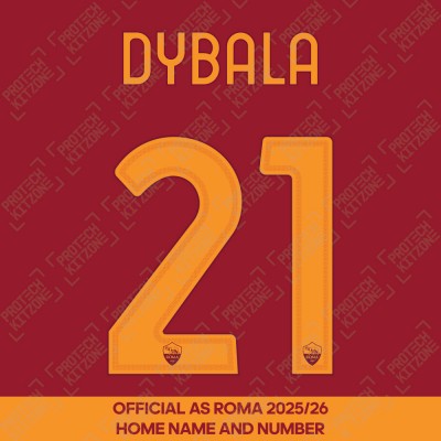 Dybala 21 - (Official AS Roma FC 2025/26 Home Name and Numbering)