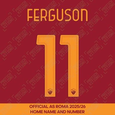 Ferguson 11 - (Official AS Roma FC 2025/26 Home Name and Numbering)