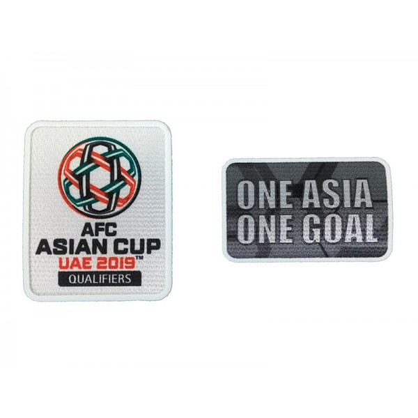 Official AFC Asian Cup UAE 2019 Qualifiers + One Asia One Goal Sleeve Patches, Official Asia Football Badges, AFC2019SleevePatch, 