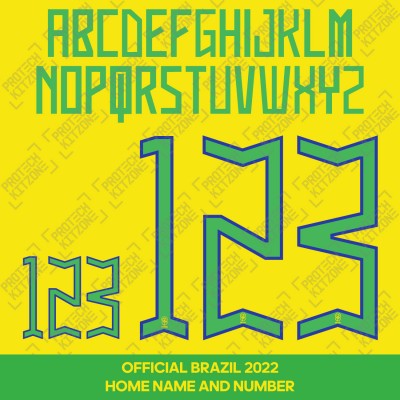 [Loose] Official Brazil 2022 Home Name and Numbering 