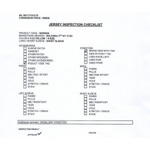 [PRE-OWNED / BNWT] BOLOGNA 3RD KIT 21/22 - S SIZE