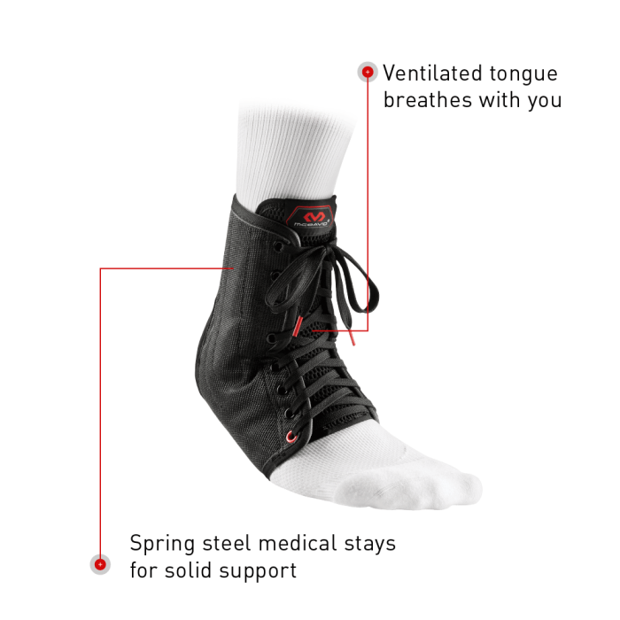 McDavid 199 Ankle Brace/Lace-Up w/Stays, Ankle braces, 199-BLACK, McDavid